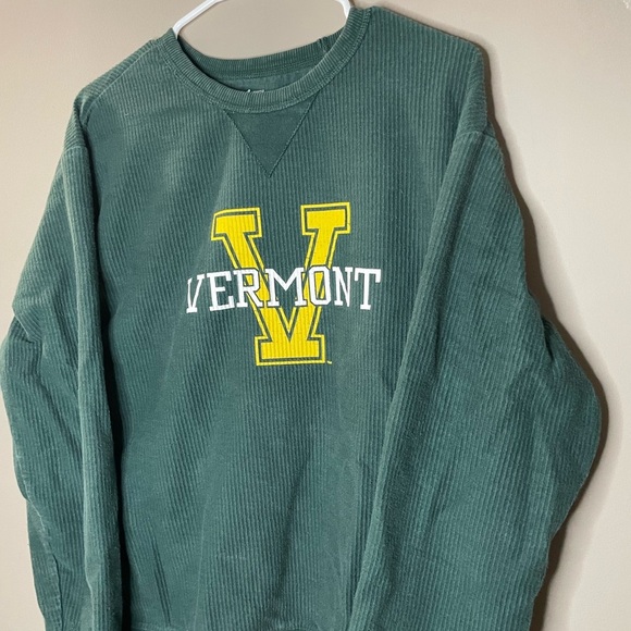 Unwind by League Vermont Ribbed Green Crewneck Size S - Picture 3 of 8